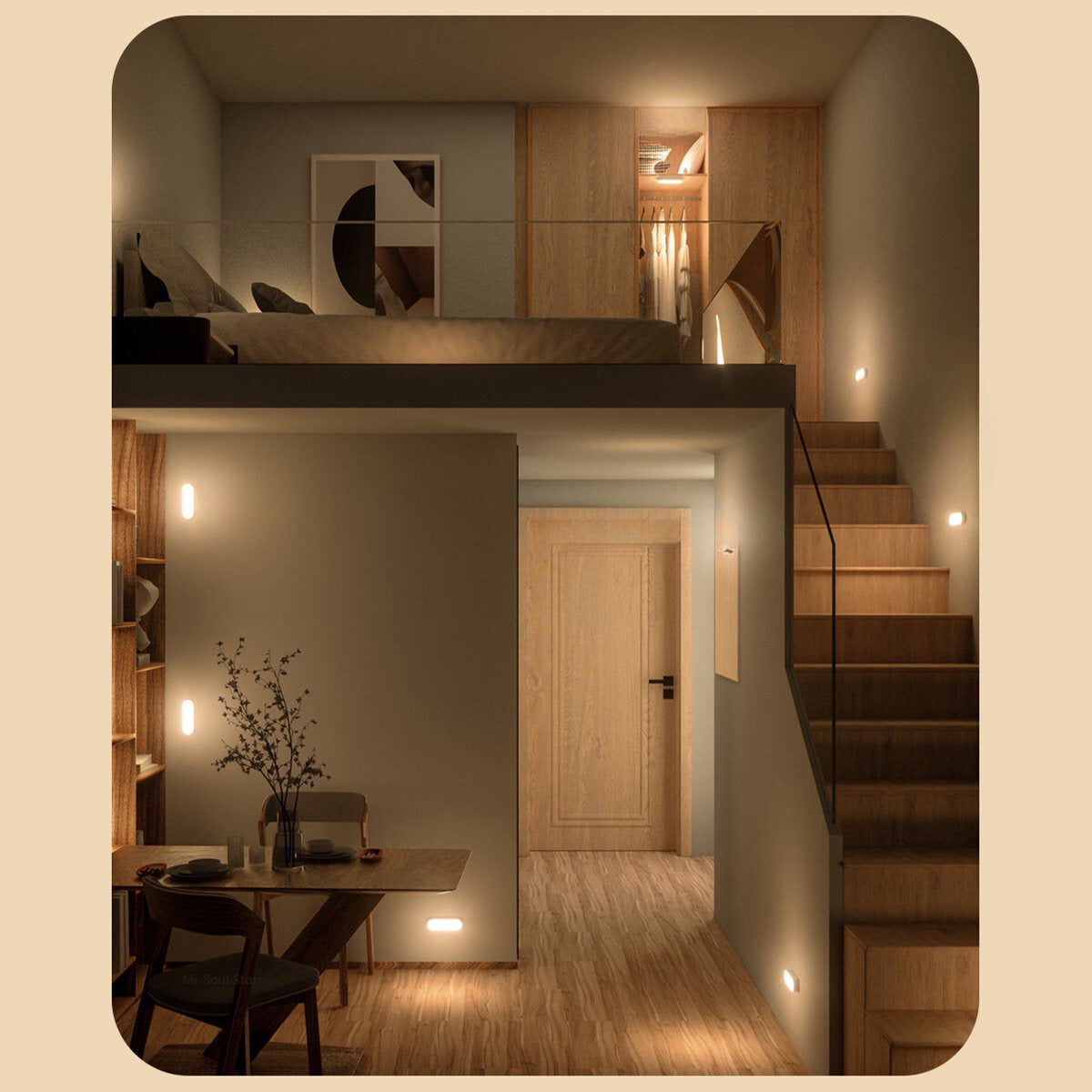 Applique LED sans fil rechargeable avec détecteur