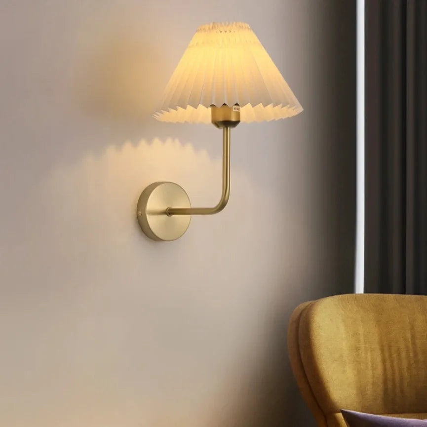 Applique Murale LED en Tissu Plissé Design Nordique Minimaliste