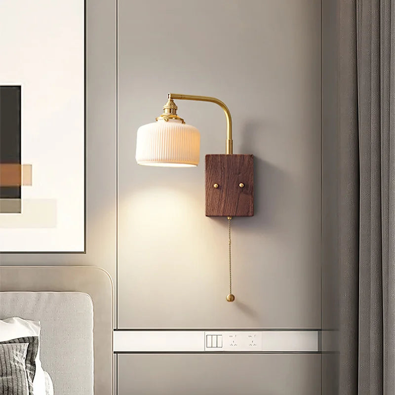 Applique murale LED réglable en cuivre nordique moderne