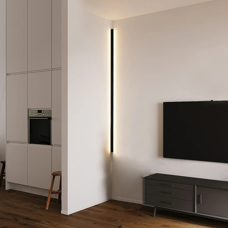 Applique murale d'angle LED moderne et minimaliste à longue bande