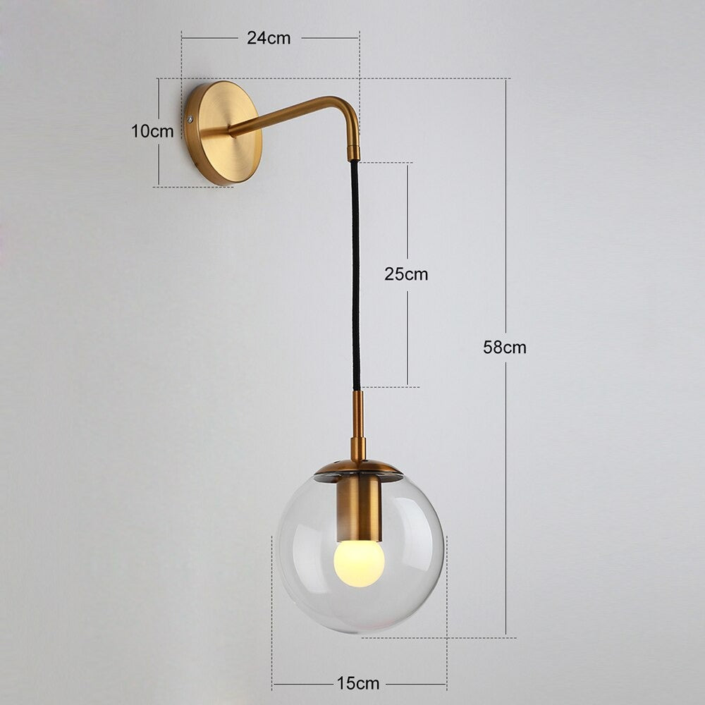 Applique murale design en forme de boule en verre suspendue Maison et jardin Mon Applique