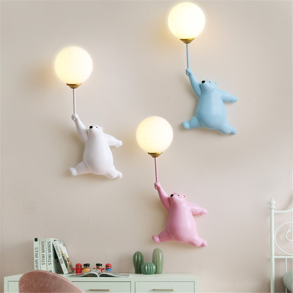 Applique murale chambre enfant en forme d'ourson Mon Applique Blanc