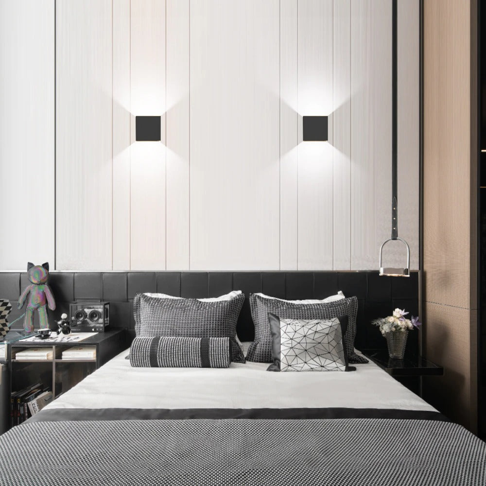 Applique murale extérieure LED en forme de cube Mon Applique