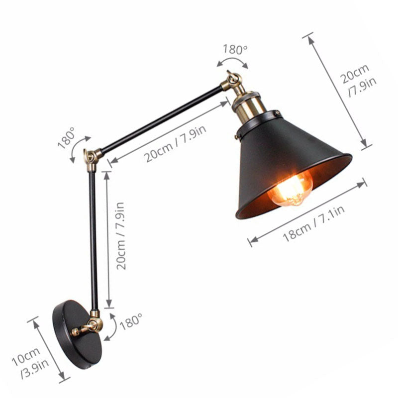 Applique murale industrielle rétro loft américain 3 axes Maison et jardin Mon Applique