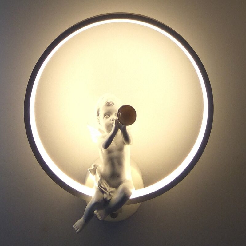 Applique murale originale LED petit ange Mon Applique C Noir