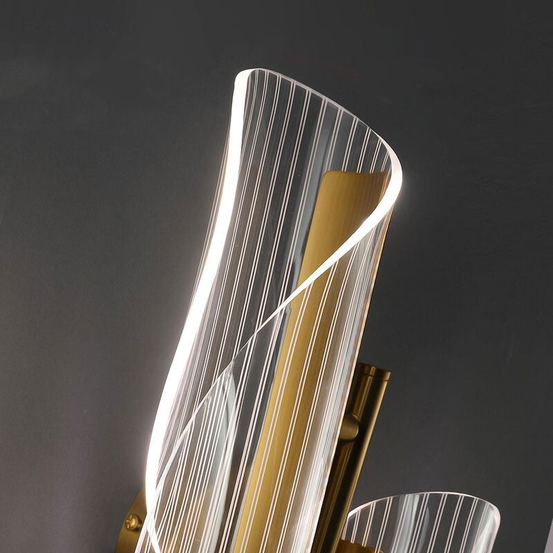 Applique murale moderne LED dorée et transparente Maison et jardin Mon Applique