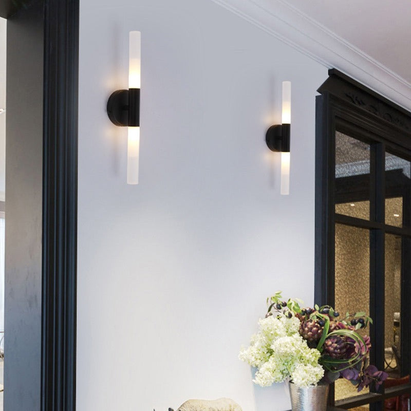 Applique murale moderne LED en forme de tube Maison et jardin Mon Applique Noire