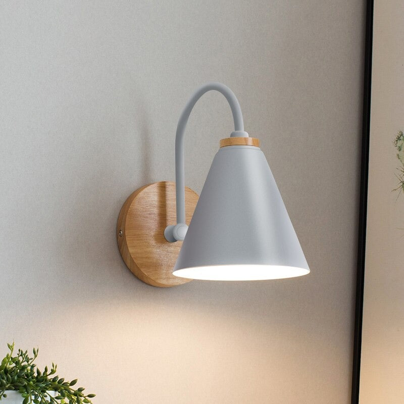 Applique murale scandinave au style vintage conique Mon Applique Gris