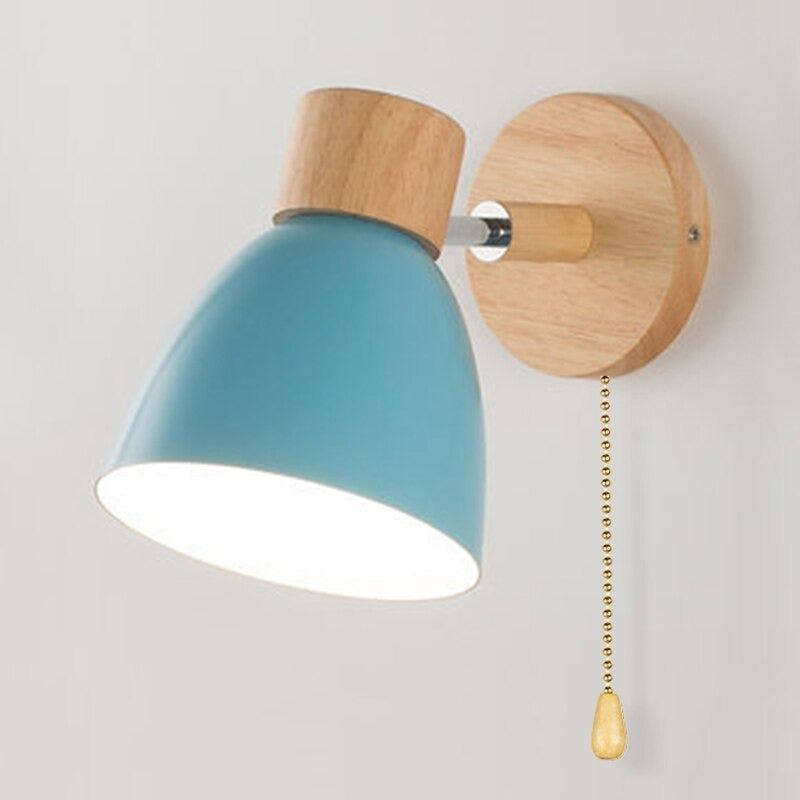 Applique murale scandinave tête de lit colorée avec interrupteur Mon Applique Bleu Avec