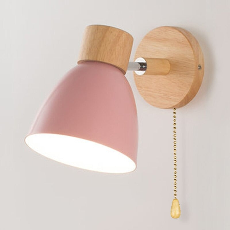 Applique murale scandinave tête de lit colorée avec interrupteur Mon Applique Rose Avec