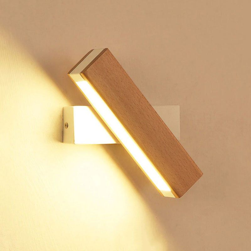 Applique murale tête de lit LED minimaliste bois orientable Mon Applique Blanche 21cm