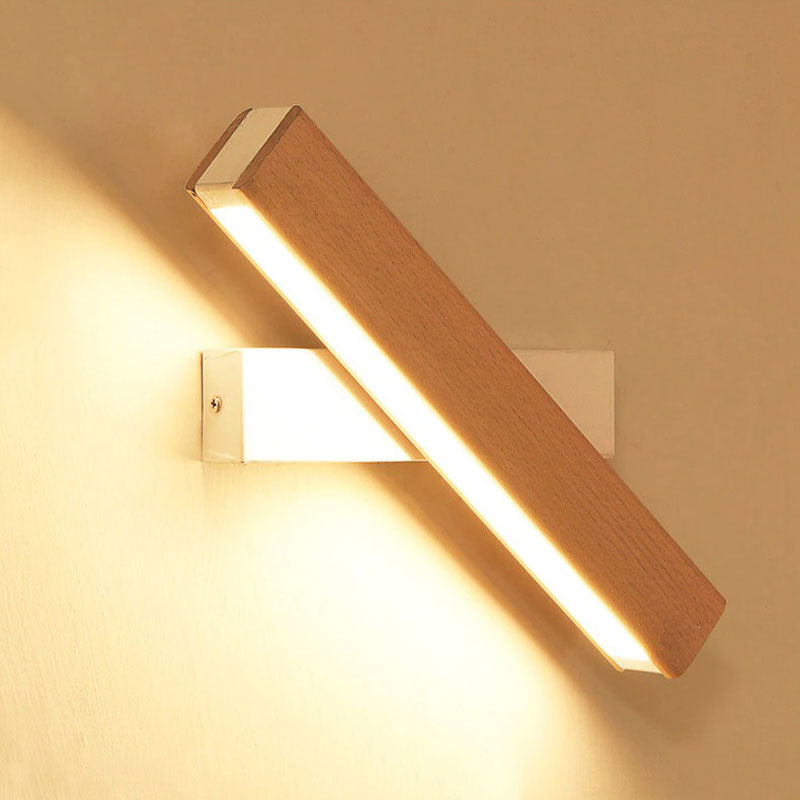 Applique murale tête de lit LED minimaliste bois orientable Mon Applique Blanche 31cm