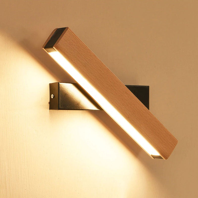 Applique murale tête de lit LED minimaliste bois orientable Mon Applique Noire 31cm