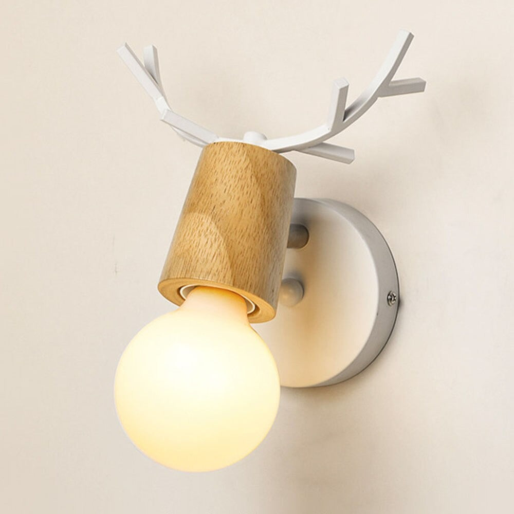 Applique murale scandinave en forme de cerf Mon Applique Bois / Blanc