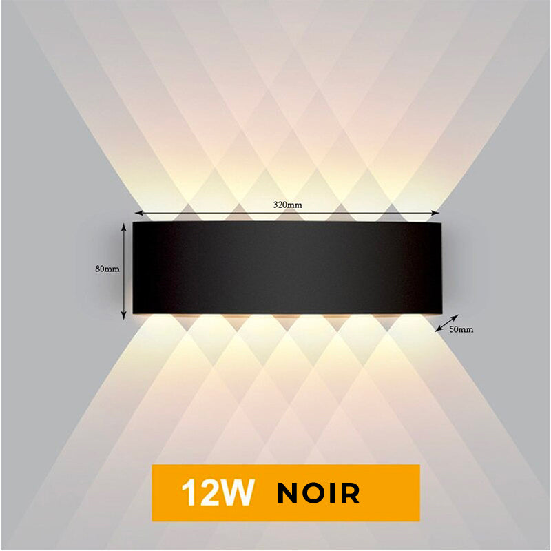 Applique murale moderne en lumière diamant Mon Applique 12W Noir