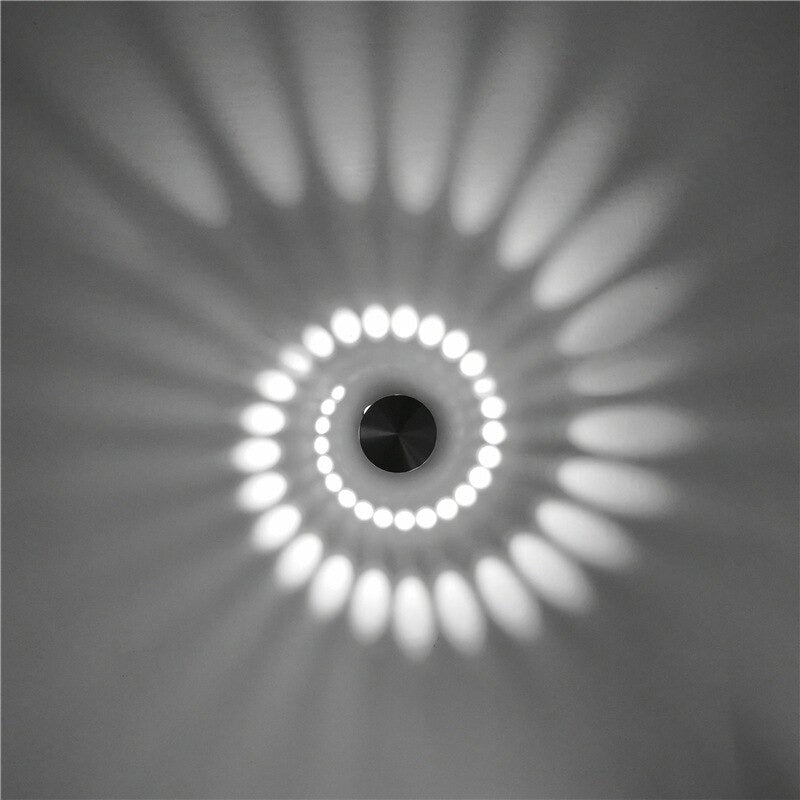Applique murale LED spirale projettée Mon Applique Lumière Blanche