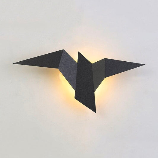 Applique murale moderne LED en forme d'oiseau métallique  Mon Applique Noir