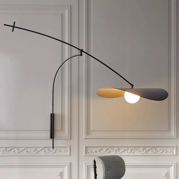 Applique Murale LED Moderne Noire - Lampe Décoration Minimaliste, Interrupteur
