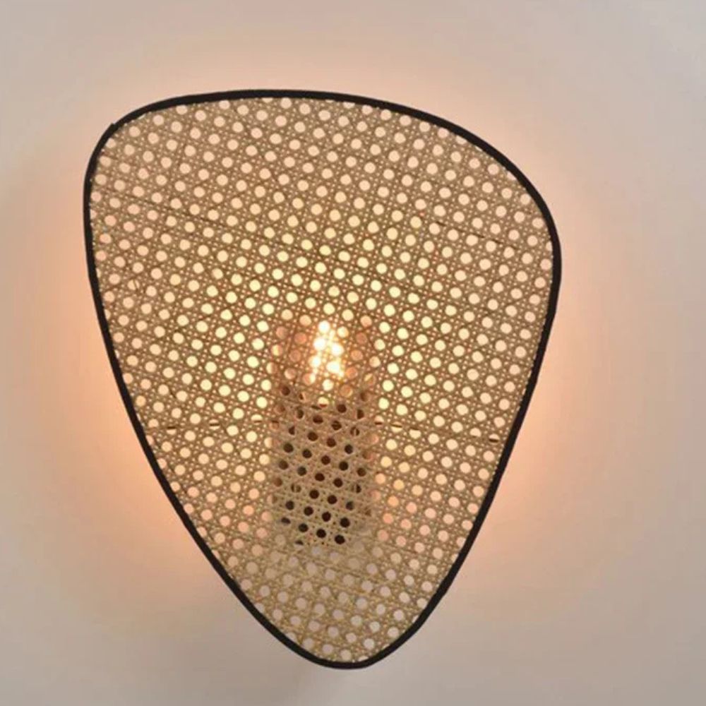 Applique Murale Cannage Bambou Naturel Contemporain