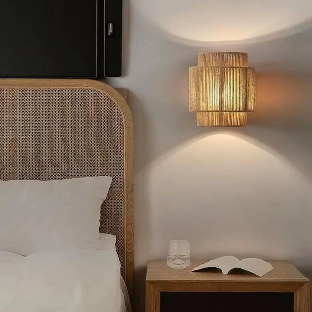 Applique Murale Cannage Bohème Corde Naturelle