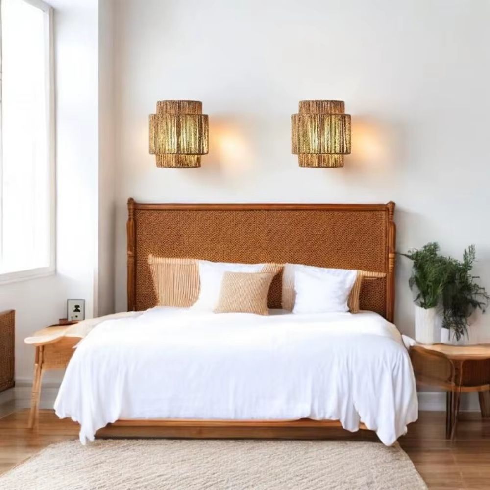 Applique Murale Cannage Bohème Corde Naturelle