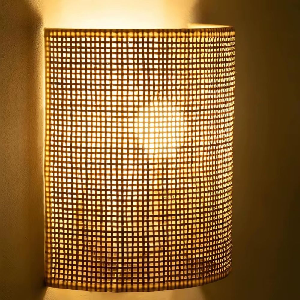 Applique Murale Cannage En Bambou Naturel