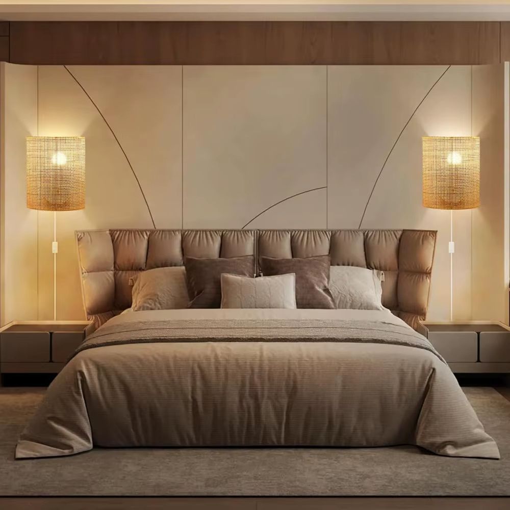 Applique Murale Cannage En Bambou Naturel