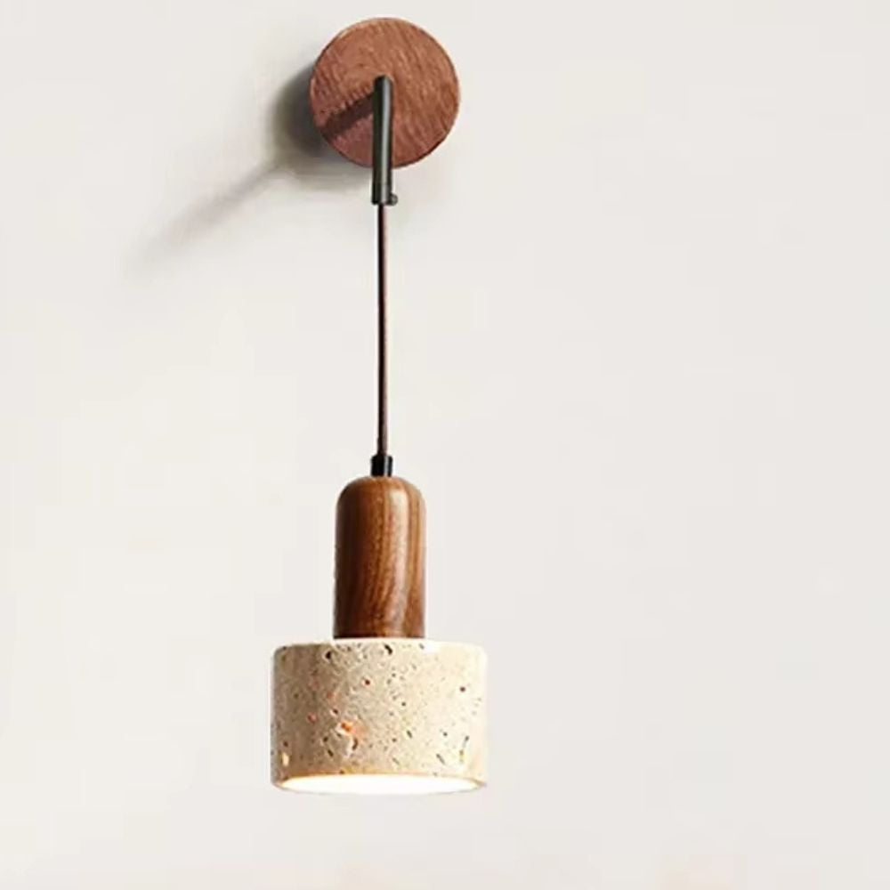 Applique Murale En Pierre Et Bois Suspendue Naturelle