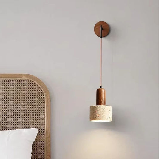 Applique Murale En Pierre Et Bois Suspendue Naturelle