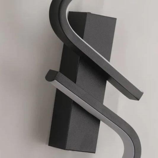 Applique Murale LED Ondulée en Aluminium Noir