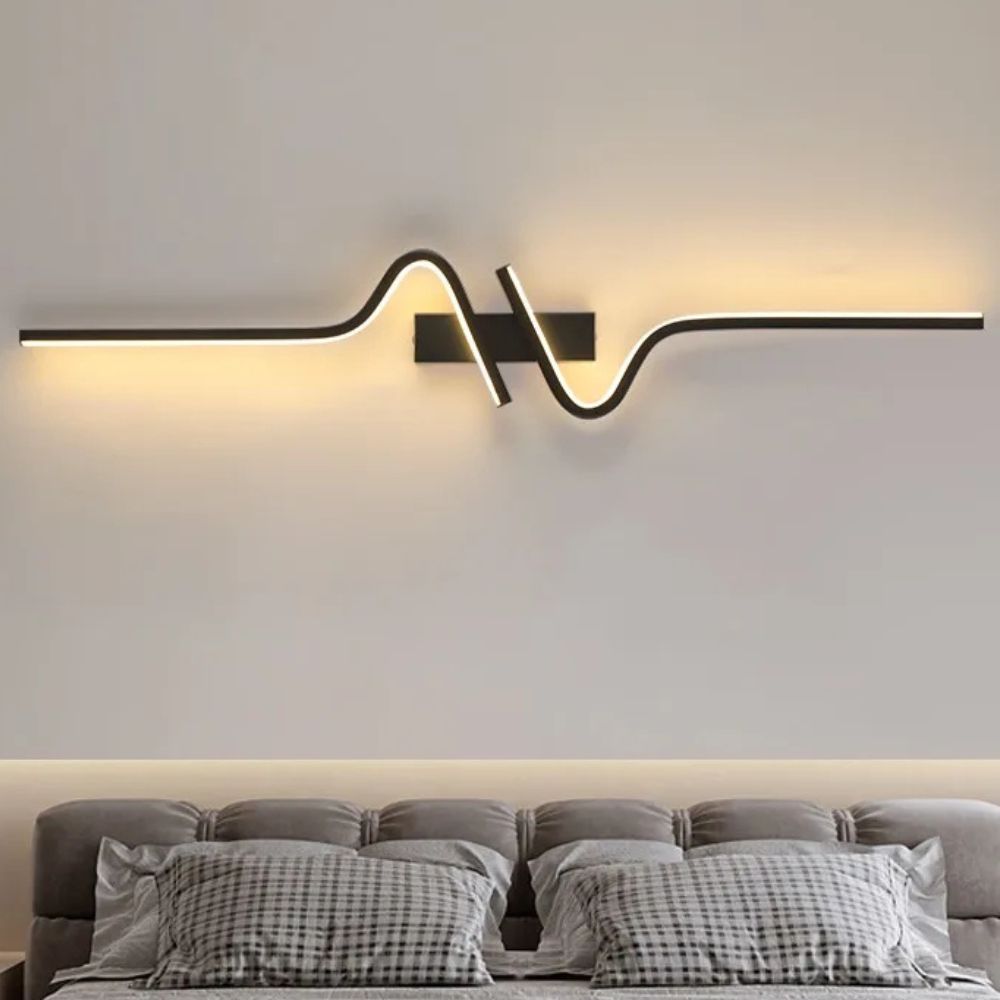 Applique Murale LED Ondulée en Aluminium Noir