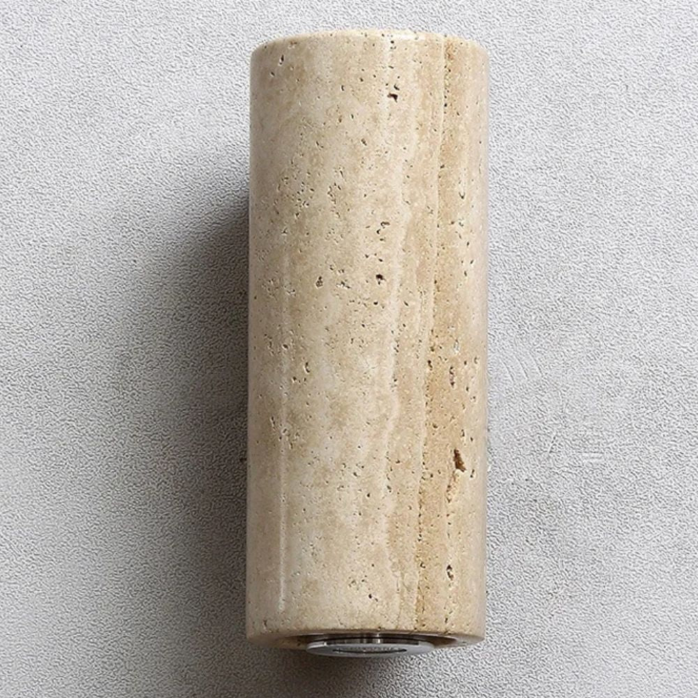 Applique Murale en Marbre Cylindrique et Bois