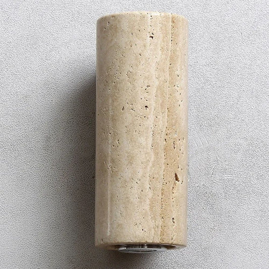 Applique Murale en Marbre Cylindrique et Bois