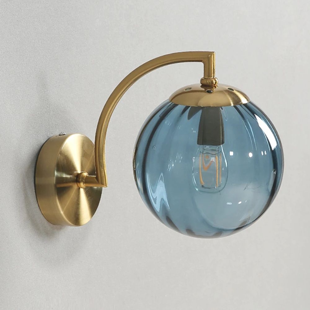 Applique Murale en Verre Coloré et Métal Moderne