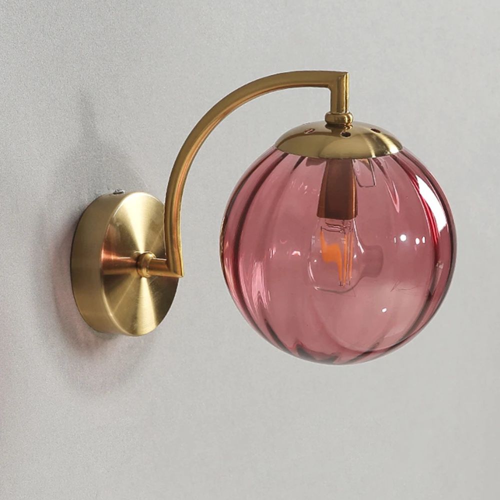 Applique Murale en Verre Coloré et Métal Moderne