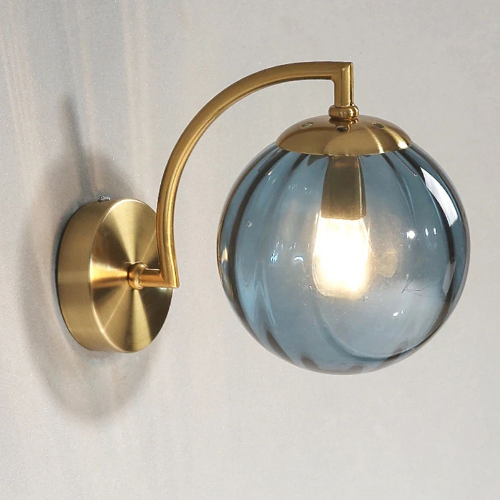 Applique Murale en Verre Coloré et Métal Moderne