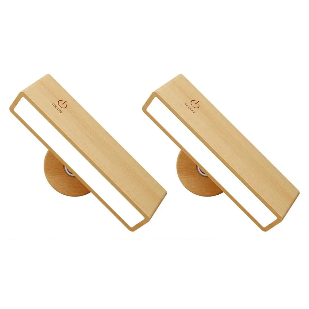 Applique murale liseuse sans fil en bois avec télécommande