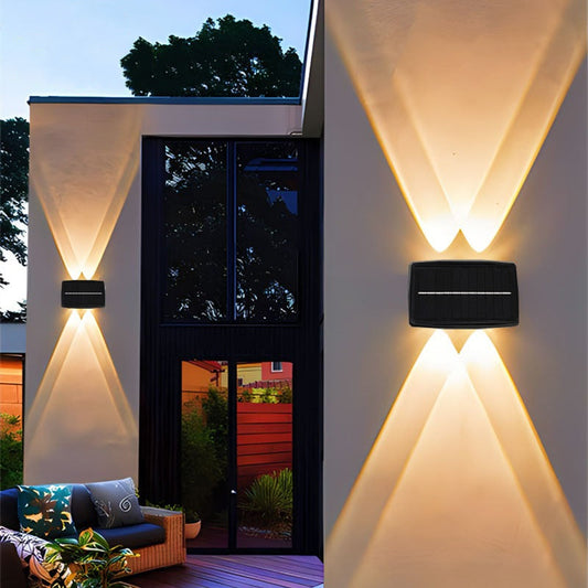 Applique murale solaire LED double faisceau noire