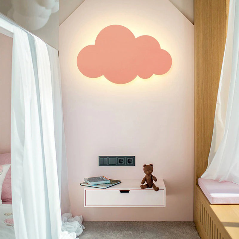 Applique murale chambre enfant nuage métallique Maison et jardin Mon Applique Rose 25cm 