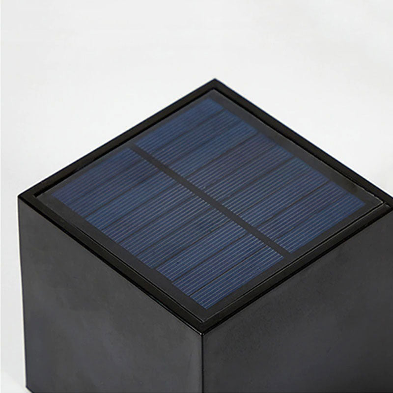 Applique murale extérieure LED solaire en forme de cube  Mon Applique   