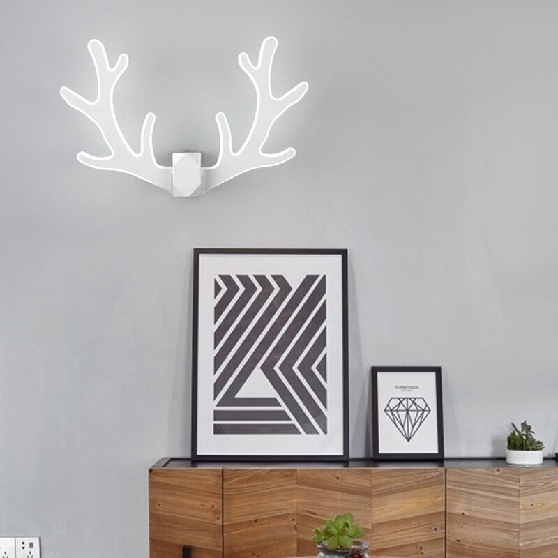 Applique murale originale LED en forme de bois de cerf  Mon Applique Blanc  