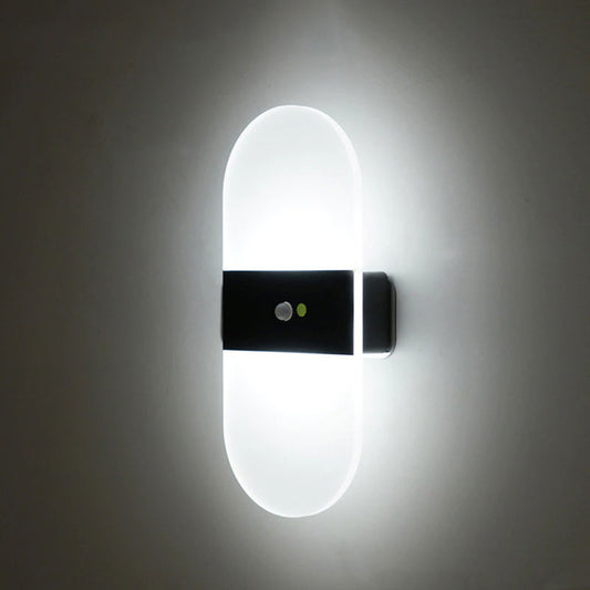 Applique murale moderne LED minimaliste rectangulaire transparente Maison et jardin Mon Applique Froide Arrondie 