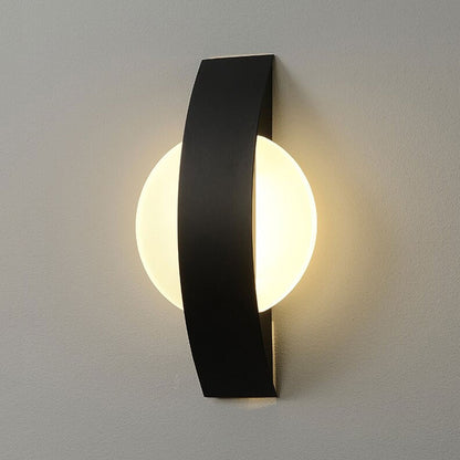 Applique murale moderne minimaliste métal et anneau acrylique Maison et jardin Mon Applique Noir Rond 