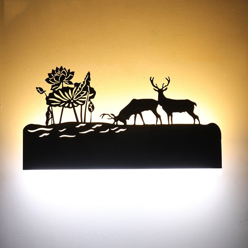 Applique murale originale LED paysage  Mon Applique Cerf  