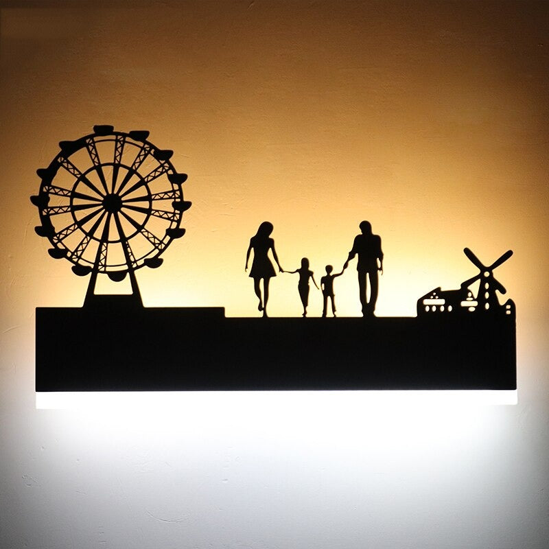 Applique murale originale LED paysage  Mon Applique Grande roue  