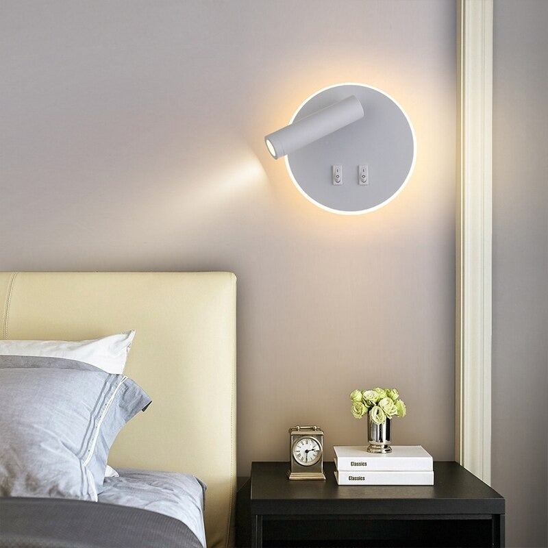 Applique murale tête de lit LED de forme géométrique  Mon Applique Blanche Circulaire 