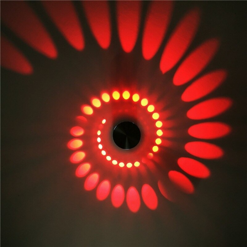 Applique murale LED spirale projettée  Mon Applique Rouge  