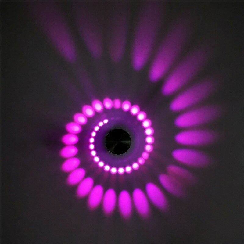 Applique murale LED spirale projettée  Mon Applique Violet  